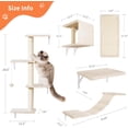 thumbnail image 2 of 5-in-1 Cat Wall Shelves for 16 Inch Drywall: Space-Saving Wall Mounted Cat Shelves with Climbing, Perch & Lounge, 2 of 6