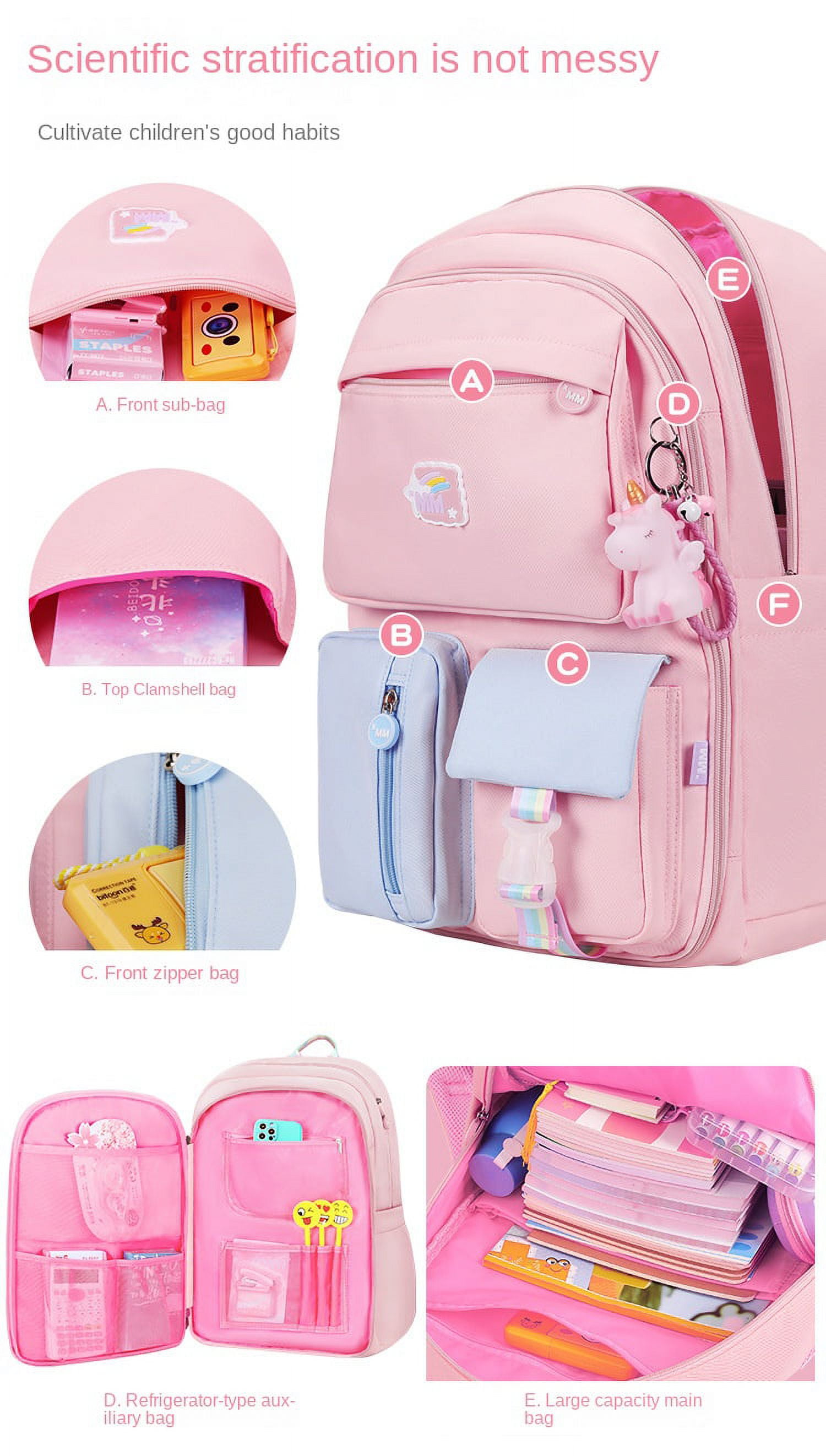 Girls Backpack, School Backpacks for Girls, Cute Book Bag with Compartments  for Girl Kid Students Elementary Middle School, Kids' School Bag - Walmart .com