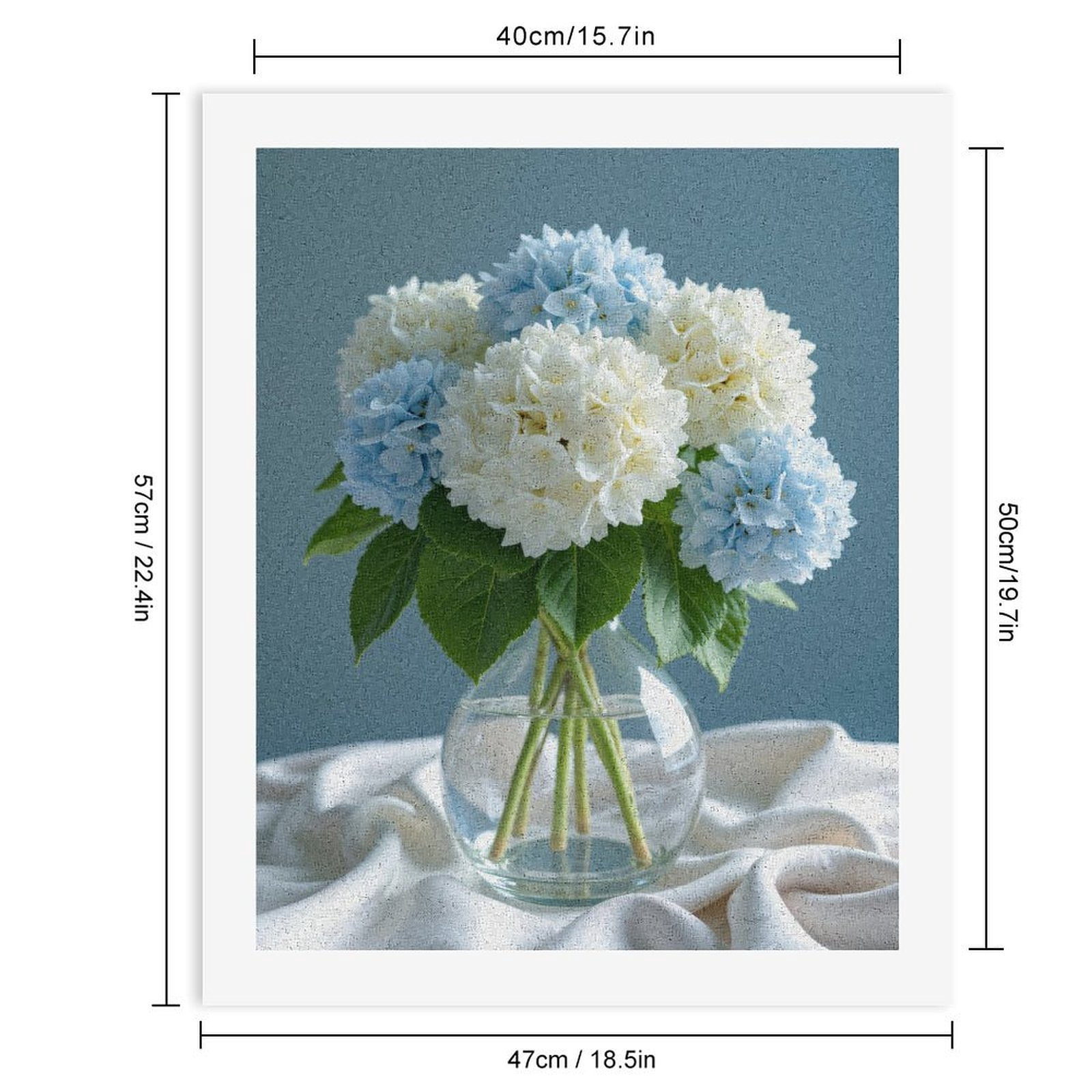 Paint by Numbers Kit for Adults, Blue White Blooms Glass Vase Elegance Paint by Numbers, Easy Paint by Numbers Kit for Adults Beginner, DIY Adult Paint by Number Kits on Canvas, 12x16in Home Decor