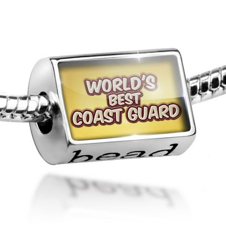Bead Worlds best Coast Guard, happy yellow Charm Fits All European (Best Type Of Gutter Guards)