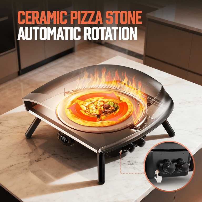 Big Horn Outdoors 16'' Gas Pizza Oven, App Connectivity, Auto