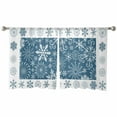 thumbnail image 2 of Winter Snowflakes Sheer Curtains 54 Inches Long, Christmas Navy Blue Xmas Vintage Holiday Light Filtering Window Curtains for Living Room, Rod Pocket Voile Sheer Curtain Drapes, 52"Wx54"L, 2 Panels, 2 of 9