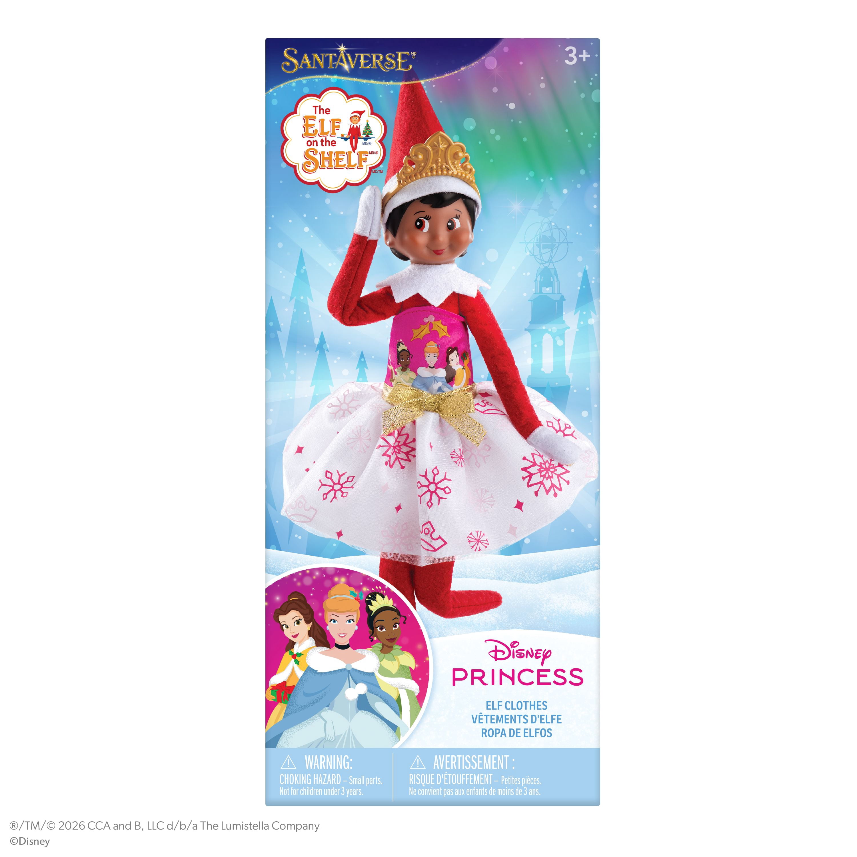 The Elf on the Shelf Disney Princess Pretty in Pink Party Dress & Tiara - Scout Elf Not Included