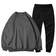 thumbnail image 2 of KaLI_store Crewneck Sweatshirt Men, Men'S Casual Tracksuits Long Sleeve Jogging Suits Sweatsuit Sets Track Pullover and Pants 2 Piece Outfit Hoodies for Men Grey,M, 2 of 4