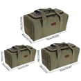 thumbnail image 3 of Canvas Duffle Bag for Travel - Heavy Duty Overnight Weekender Gear Bag with Shoulder Strap - Multipurpose Luggage for Men Camping, Hiking, Gym, Moving, and Outdoor Storage, 3 of 6
