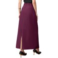 thumbnail image 3 of INSPIRE CHIC Work Pencil Skirt for Women's High Waist Pockets Slip Back Office Midi Bodycon Skirts L Burgundy, 3 of 6