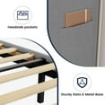 thumbnail image 3 of Full Bed Frame, Platform Bed Frame with Upholstered Wingback Headboard, Heavy-Duty Frame Support, Noise-Free, Easy Assembly, No Box Spring Needed, Light Gray, 3 of 7