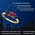 thumbnail image 2 of Gem Stone King 18K Yellow Gold Plated Silver Red Ruby and Blue Sapphire Engagement Ring for Women | 1.75 Cttw | Round 5MM | Gemstone July Birthstone | Size 5, 2 of 6