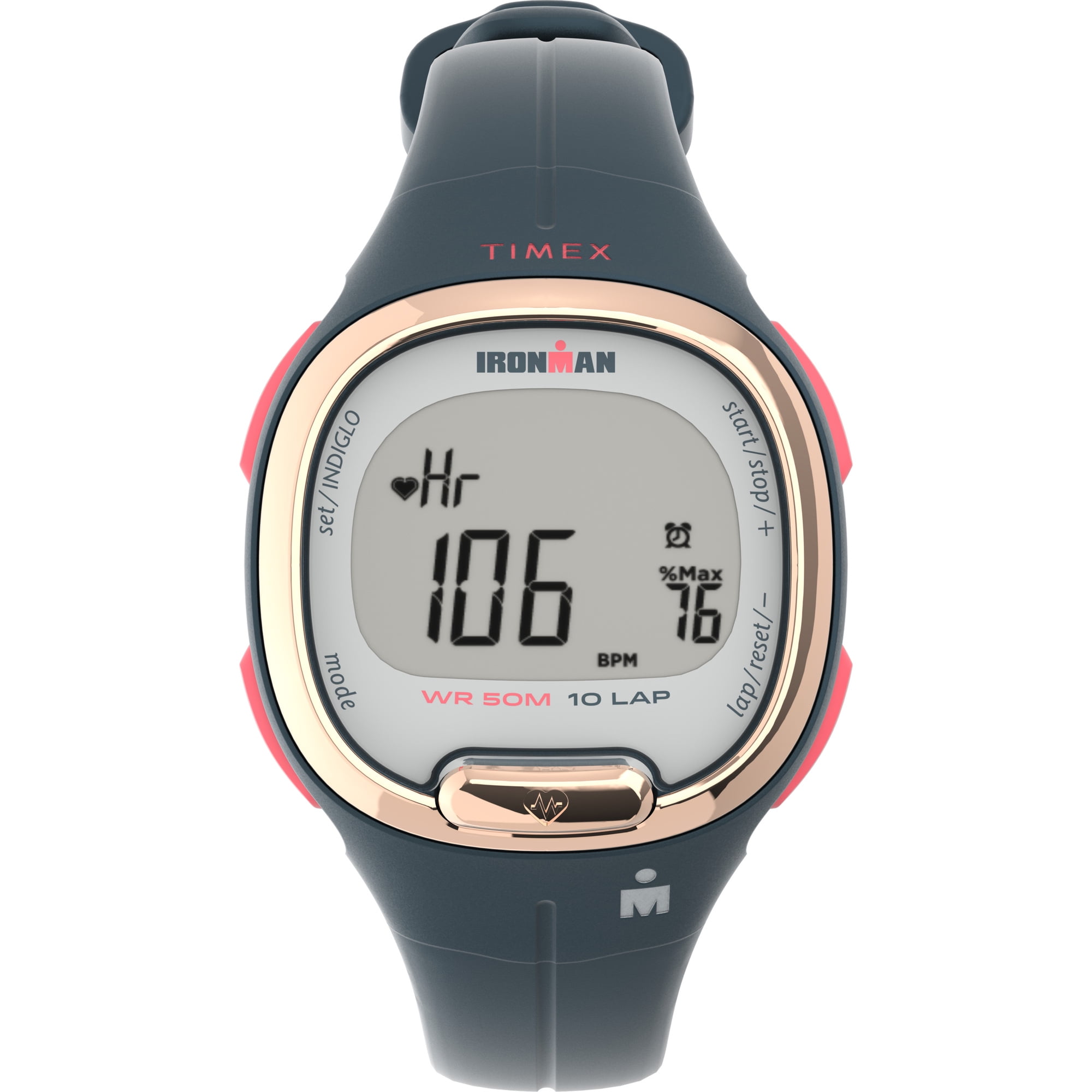 TIMEX IRONMAN Transit+ Watch with Activity Tracking & Heart Rate 33mm –  Navy with Resin Strap
