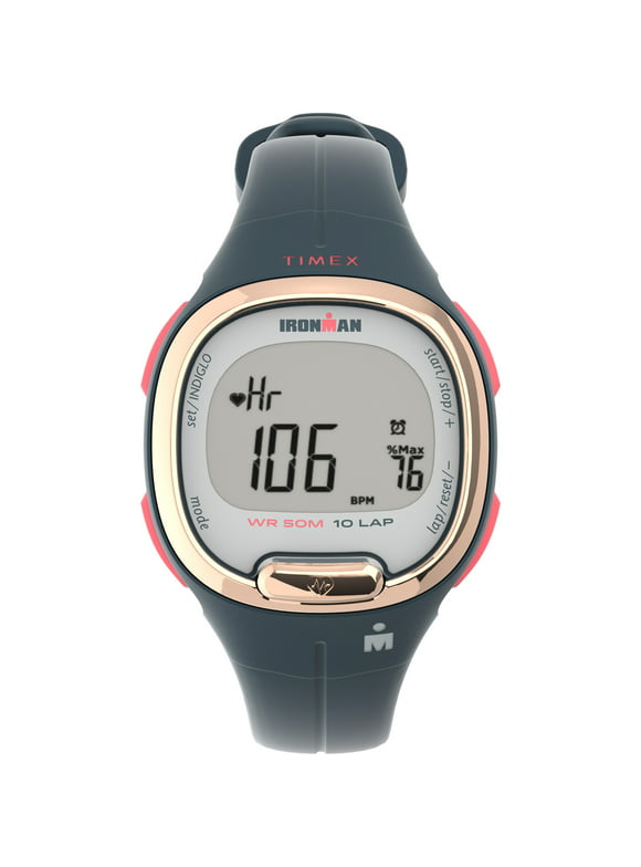 TIMEX IRONMAN Transit+ Watch with Activity Tracking & Heart Rate 33mm  Navy with Resin Strap