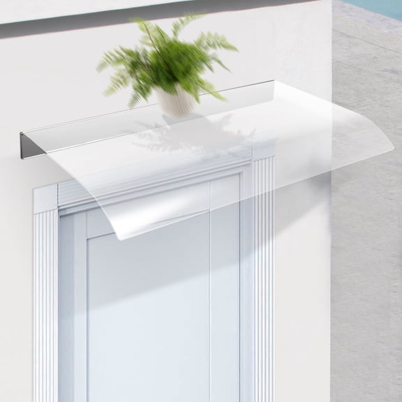 Awning Canopy UV Rain Snow Protection for Front Door/Porch Patio Roof, Rain Shelter Thicken Clear Cover Maintenance-Free Awning Polycarbonate Sheet No Brackets