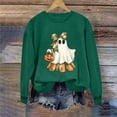 thumbnail image 4 of Plcasen Halloween Ghost Sweatshirt Womens Cute Ghost Cat Graphic Pullover Tops Spooky Season Shirt Casual Shirt, 4 of 5