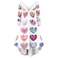 thumbnail image 2 of Womens Valentines Dresses Fashion V Neck Long Sleeve Dress Cute Love Heart Loose Casual Dresses Purple Pink S, 2 of 5