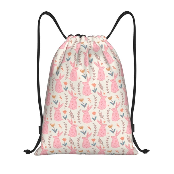 Fotbe Rabbit Bolsa Mochila con Cordón Estampada, Bolsa de Gimnasio Deportiva, Bolsa Cinch, Bolsa con Cordón para Hombres y Mujeres-Medium