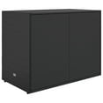 thumbnail image 4 of vidaXL Outdoor Garden Storage Cabinet, 2-Door, Waterproof, Rattan, Steel Frame, Black, 4 of 7