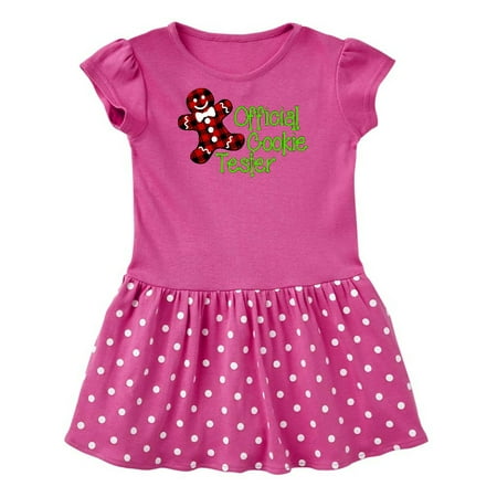 

Inktastic Official Cookie Tester Red Plaid Gingerbread Man with Bow Ti Gift Baby Girl Dress