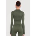 thumbnail image 4 of Women's Ribbed Cropped Zip Front Active Jacket, 4 of 4