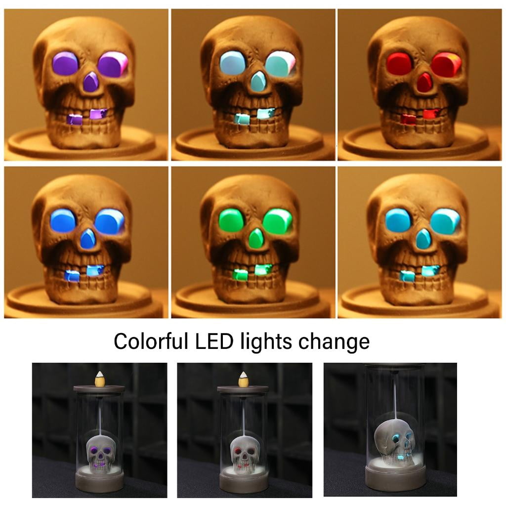LED Light Ceramics Incenses Burners Windproof Lampshade Waterfall Backflow Incenses Cones Holders Home Decorative