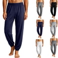 thumbnail image 2 of Zormilly Mens Pajama Pants Elastic Waist Lightweight Cuffed Lounge Pants with Pockets Soft Casual Pajama Bottoms, S-2XL, 2 of 7