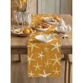 thumbnail image 3 of Vintage Yellow Orange Starfish Table Runner 60 Inches Long,Summer Coastal Beach Marine Cotton Linen Table Runners Dresser Scarves,Fabric Tabletop Scarf Furniture Cover for Home Dinner Party 13"x60", 3 of 9