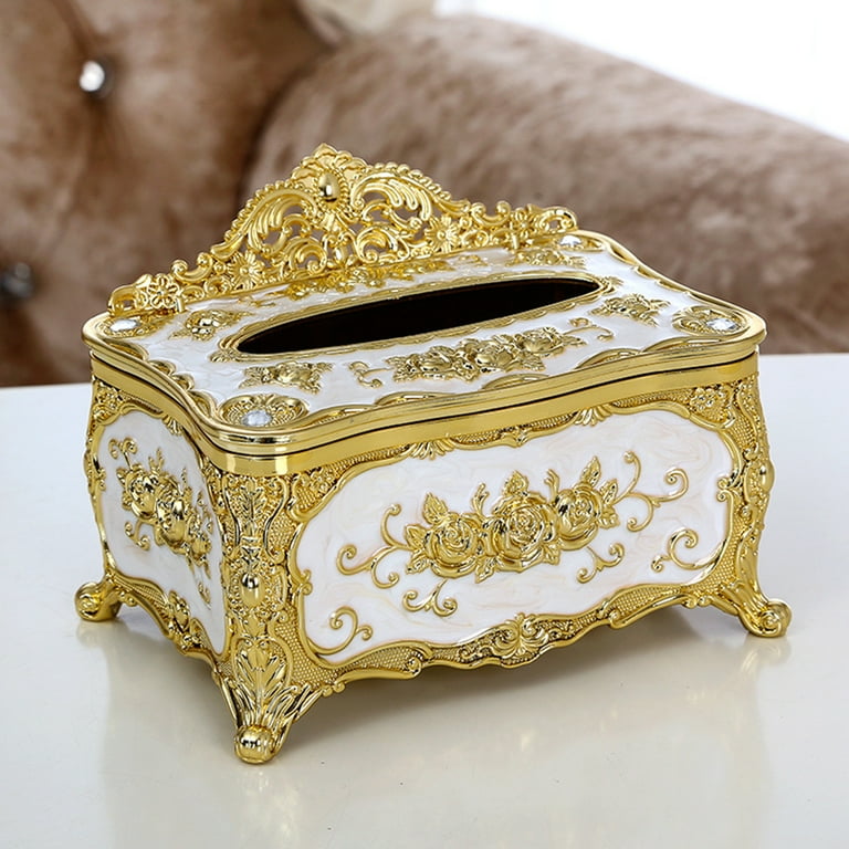 Decorative Rectangular Facial Tissue Box Cover Holder Home Retro