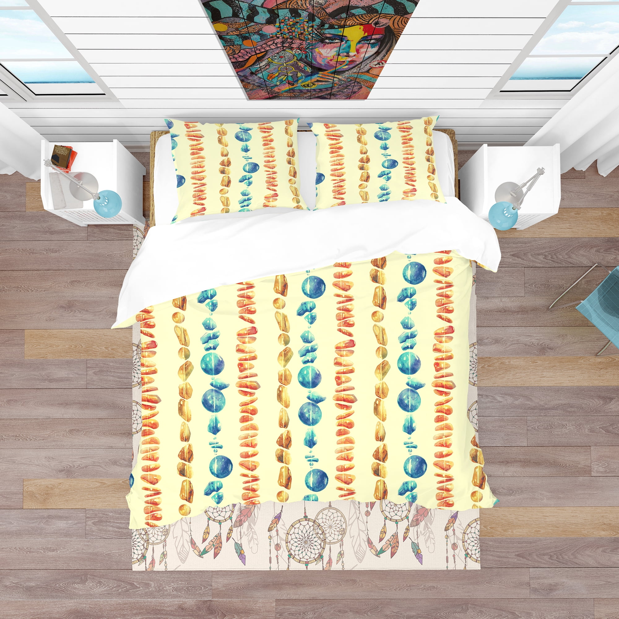 Designart 'Beads From Natural Semiprecious Stones' Bohemian & Eclectic Duvet Cover Set