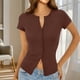 thumbnail image 1 of TaTaai Short Sleeve Button Up Cardigan, Women's Casual Lightweight Cropped Shirt, Fashion Trendy Design, Perfect for Summer Street Daily Use Gift, 1 of 7