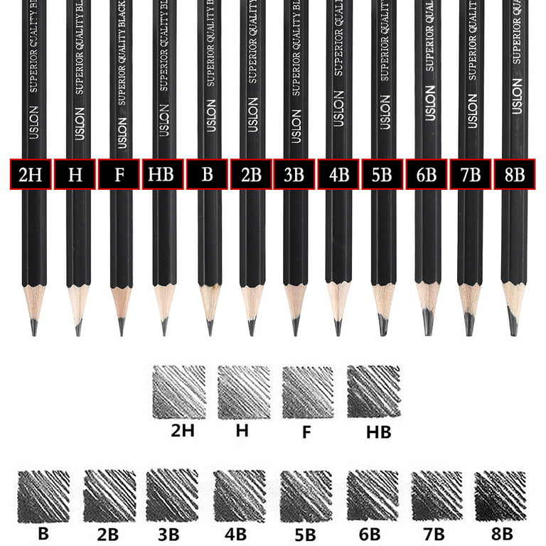 Premier 12-piece Graphite Drawing Pencils  3H/2H/H/HB/B/2B/3B/4B/5B/6B/8B/10B Professional Art Supplies Sketching  Painting Art Set Pencils in Metal Tin