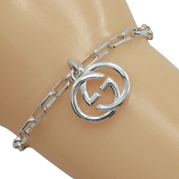 Pre-Owned Gucci Interlocking G Bracelet, 925 Sterling Silver, Approx. 12.1g, Unisex (Good)