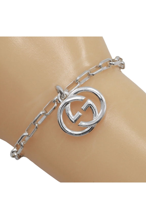 Pre-Owned Gucci Interlocking G Bracelet, 925 Sterling Silver, Approx. 12.1g, Unisex (Good)