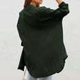 thumbnail image 3 of TIMIFIS Womens Oversized Shirts Button Down Long Sleeve Shirt V Neck Collar Loose Flowy Blouse with Pockets-Army Green-LFall, 3 of 6
