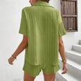 thumbnail image 7 of Shorts Set for Women Two Piece Outfits Button Down Shirt Top and Shorts Summer Womens Matching Sets, 7 of 7