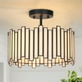 thumbnail image 3 of LNC Samay 3-Light 13-in Matte Black LED Semi-flush Mount Light,13"Lx10"Hx13"D, 3 of 14