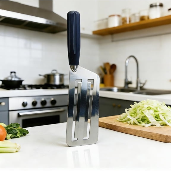 German Steel Professional Sauerkraut Cabbage Slicer, Wide Blade Stainless Steel Shredder Chopper with Comfort Grip Handle, Multi-Purpose Chopping Knife for Vegetables and Fruits