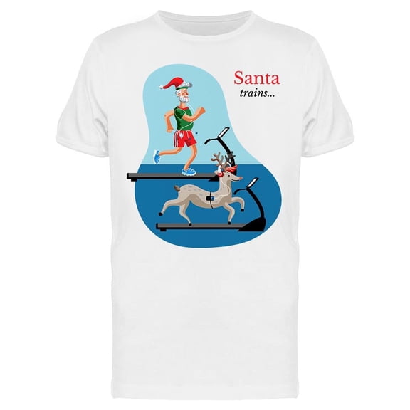 Santa Training Deer T-Shirt Men -Image by Shutterstock, Male Small