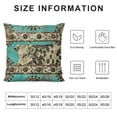 thumbnail image 5 of Western Country Cowboy Brown Beige Teal Turquoise Fashion Pattern Pillow Covers Decorative Throw Pillowcase 18x18 Inch Square Couch Cushion Cover for Home Decor Sofa Living Room Bed Car Sofa, 5 of 5