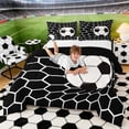 thumbnail image 3 of Erosebridal Soccer Net Ball Queen Comforter Set, Sport Bedding Comforter Set for Boys and Girls, Black Reversible 3 Pieces, 1 Comforter and 2 Pillowcases, 3 of 6