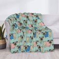 thumbnail image 3 of Fuzoiu Colorful Pugs Print Flannel Blanket,Throw Blanket,Flannel Home Decor,Fleece Bed Blankets,Cozy Soft Blanket for Bed, Sofa, Camping, and Travel-50"x40", 3 of 6