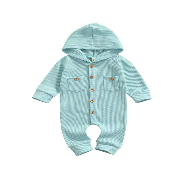 CNKOO Barboteuse à Manches Longues pour Bébés Filles Garçons avec Poches pour Printemps Automne