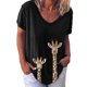 thumbnail image 1 of Elegante mujer con cuello en V estampado camiseta blusa Tops sudadera OAVQHLG3B Store  lin121212, 1 of 4