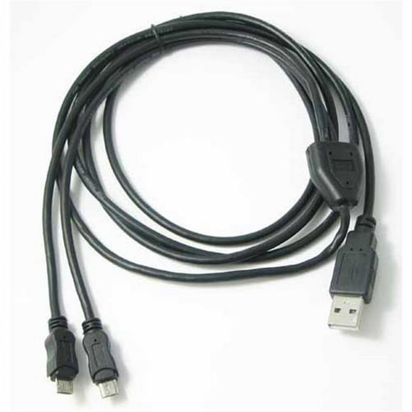 RND Accessoires Câble de Séparation Double Micro USB de 6 Pieds pour Smartphones Motorola - Noir