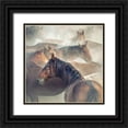 thumbnail image 1 of Taskin, Huseyin 12x12 Black Ornate Wood Framed with Double Matting Museum Art Print Titled - Tired Horses, 1 of 4
