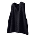 thumbnail image 2 of Delayuji Women's Knitted Sweater Vest Solid Color Hollow Pullover Vest Loose Casual Vest Womens Fashion Sweater Black, 2 of 7
