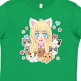 thumbnail image 3 of Inktastic Neko Anime Girl with Kittens Youth T-Shirt, 3 of 4