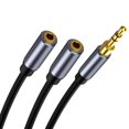 thumbnail image 5 of Female to 2 male El cable de extensión del auricular toma el cable de audio de 3,5 mm macho al cable auxiliar hembra 2, 5 of 5