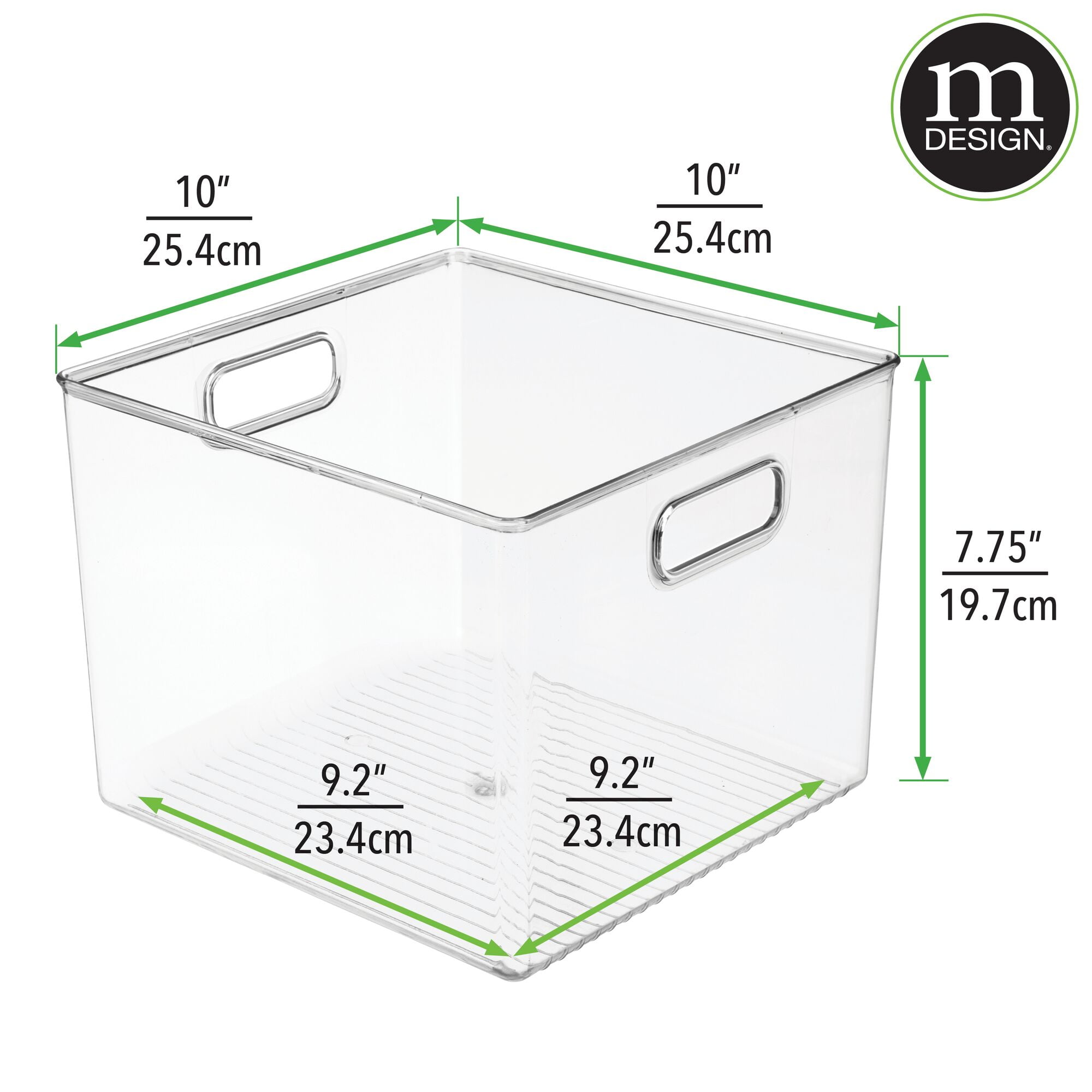 mDesign Plastic Kitchen Pantry Storage Organizer Bin with Handles, 8 Pack, Clear