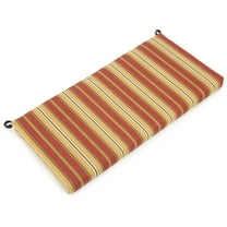40-inch by 19-inch Outdoor Spun Polyester Loveseat Cushion - Kingsley Stripe Ruby