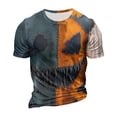 thumbnail image 3 of Men's Halloween Pumpkin Stitch Graphic T-Shirt Crew Neck Short Sleeve Casual Streetwear Top, 3 of 6