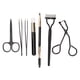 thumbnail image 1 of Juego de 7 herramientas de maquillaje para cejas, pestañas, rizador, tijeras y pinzas, color negro., 1 of 14