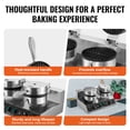 thumbnail image 6 of VEVOR Commercial Waffle Maker, Dual-Head Round Waffle Baker Machine, 2460W Non-Stick Stainless Steel Belgian Waffle Iron with Temp and Time Control, Handle, for Restaurant Bakery Snack Bar Family, 6 of 9